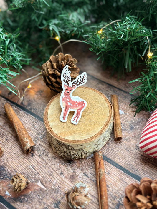 Sticker cerf de Noël "collection-refuge d'hiver"