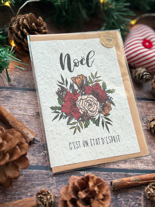 Carte à planter "Noël c'est un état d'esprit"