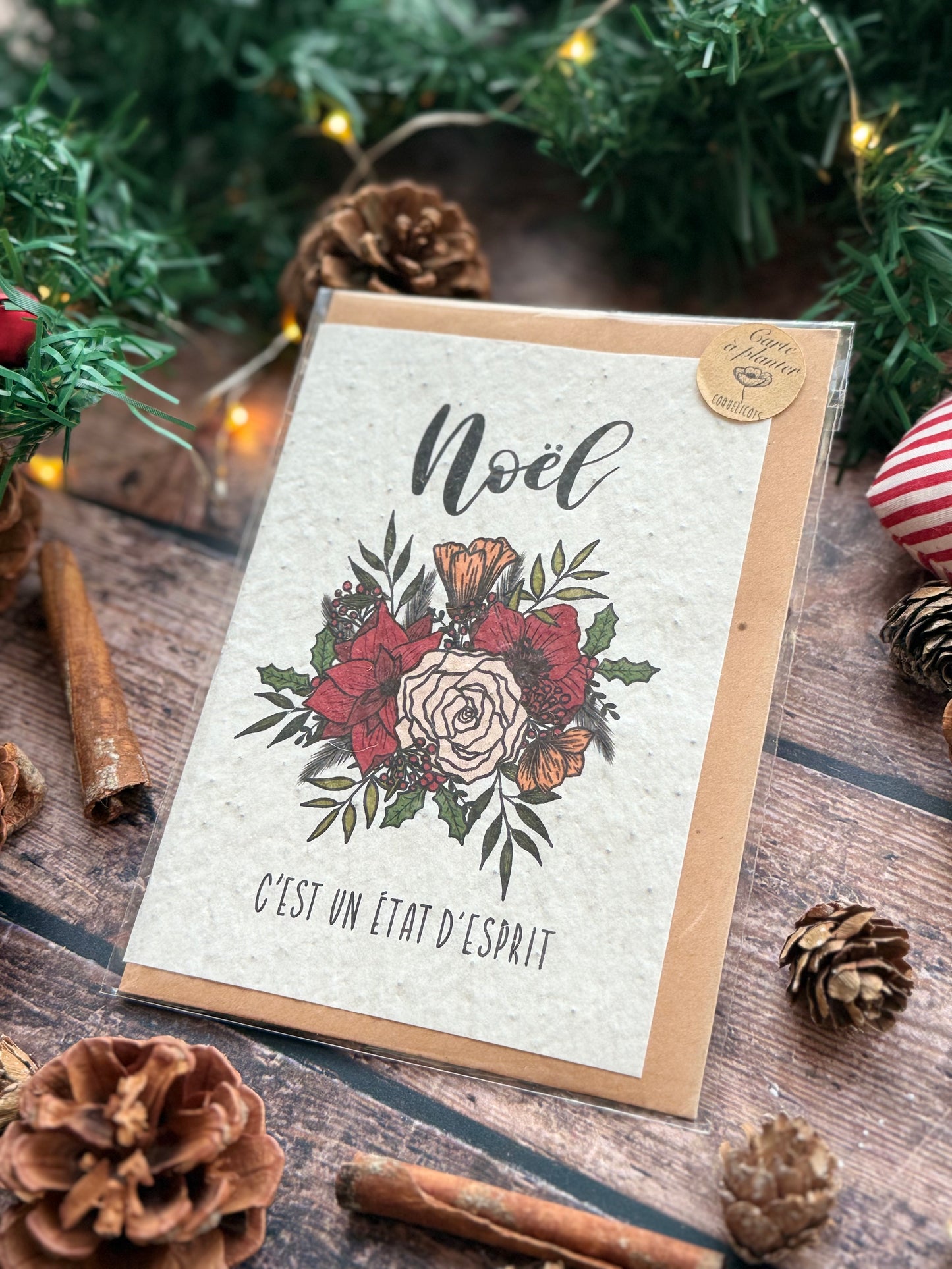 Carte à planter "Noël c'est un état d'esprit"