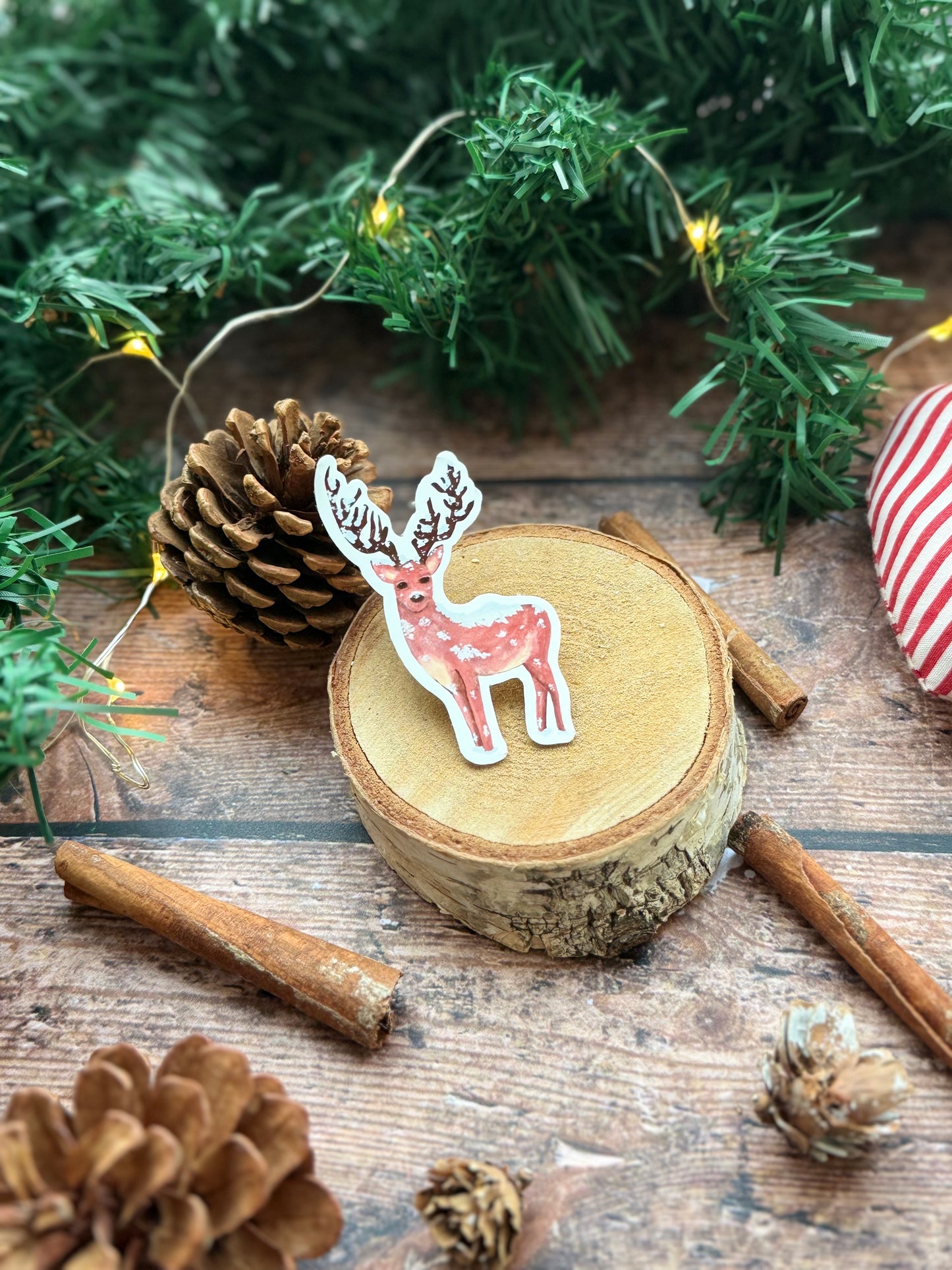 Sticker cerf de Noël "collection-refuge d'hiver"
