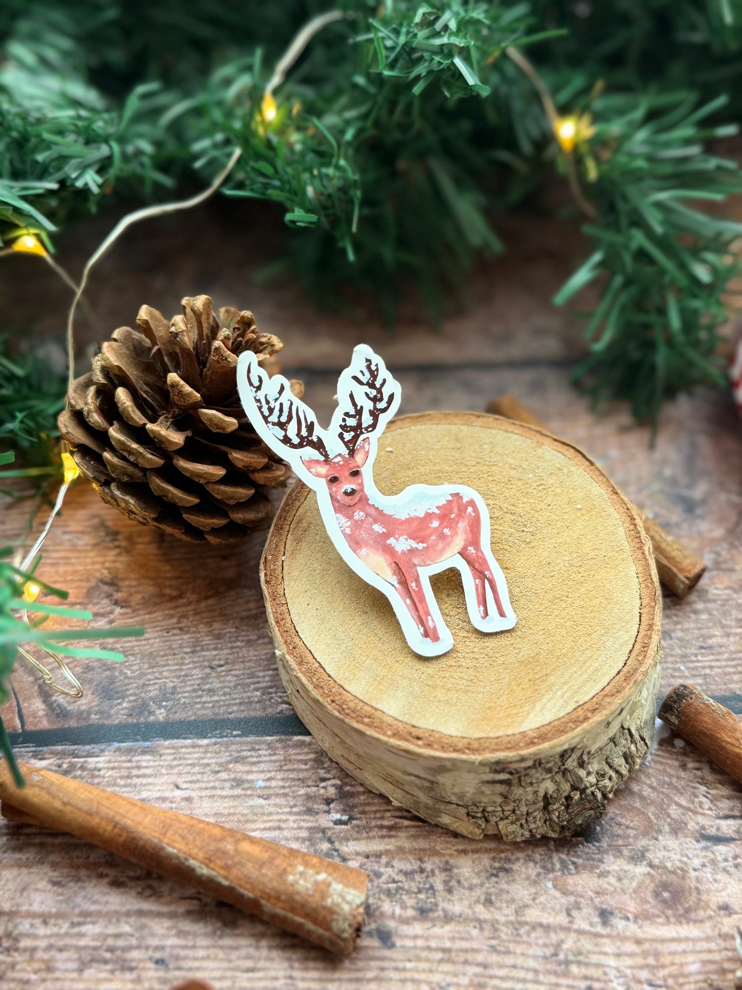 Sticker cerf de Noël "collection-refuge d'hiver"