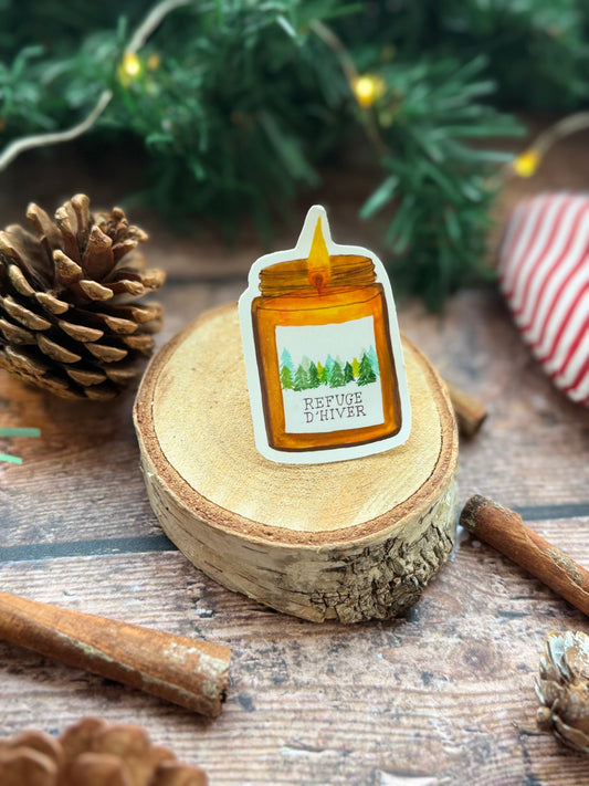 Sticker bougie "collection-refuge d'hiver"