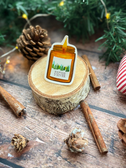 Sticker bougie "collection-refuge d'hiver"
