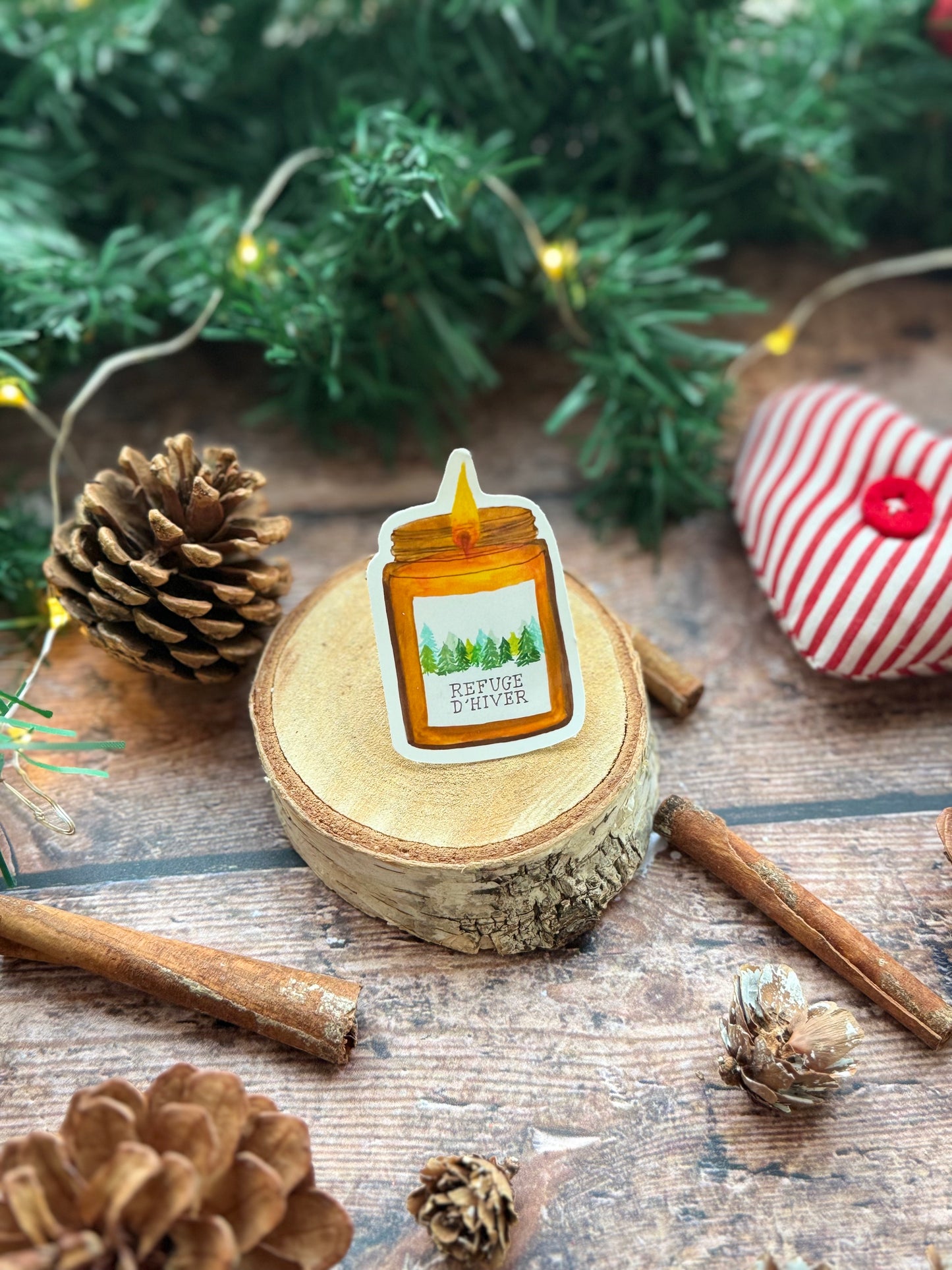Sticker bougie "collection-refuge d'hiver"