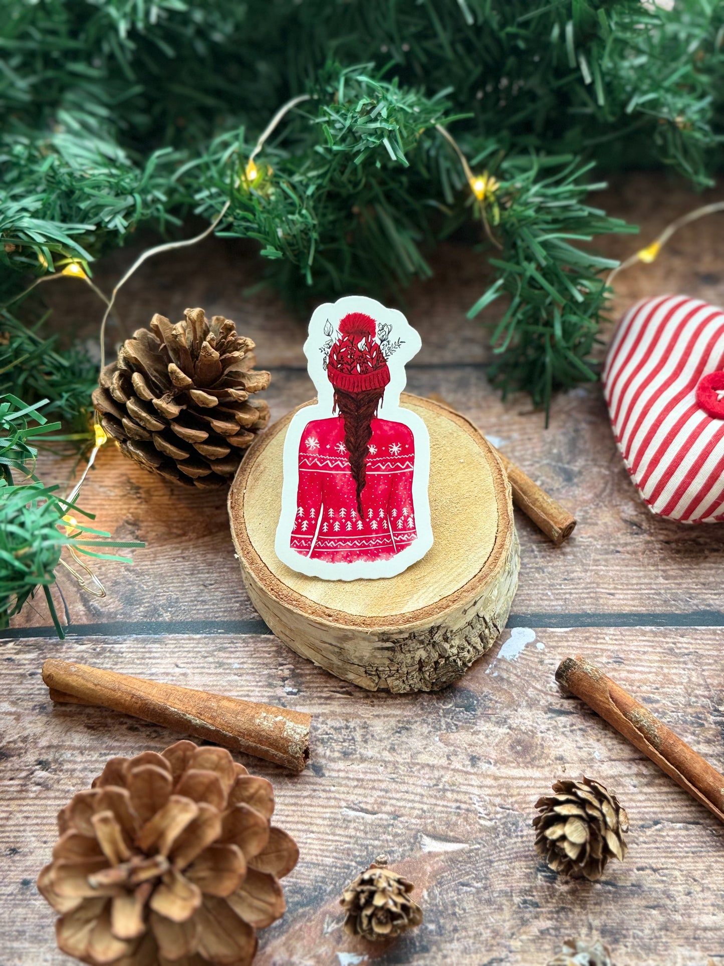 Sticker femme de Noël
