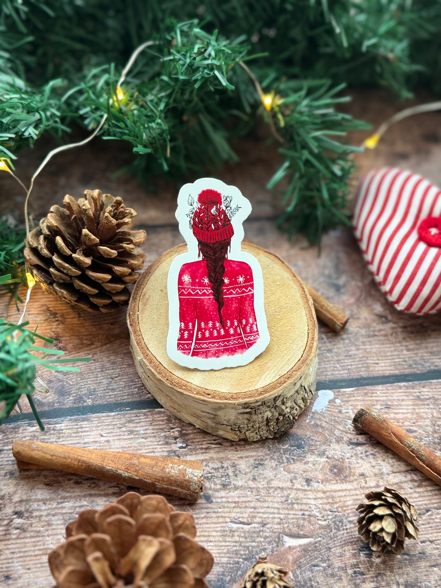 Sticker femme de Noël