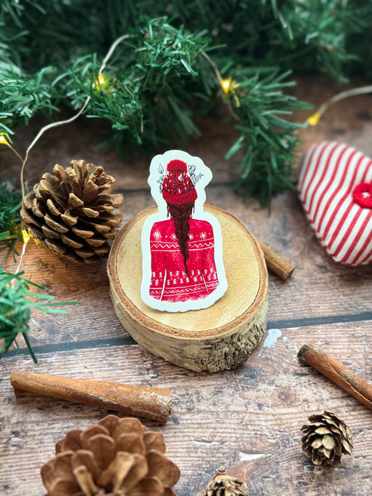 Sticker femme de Noël
