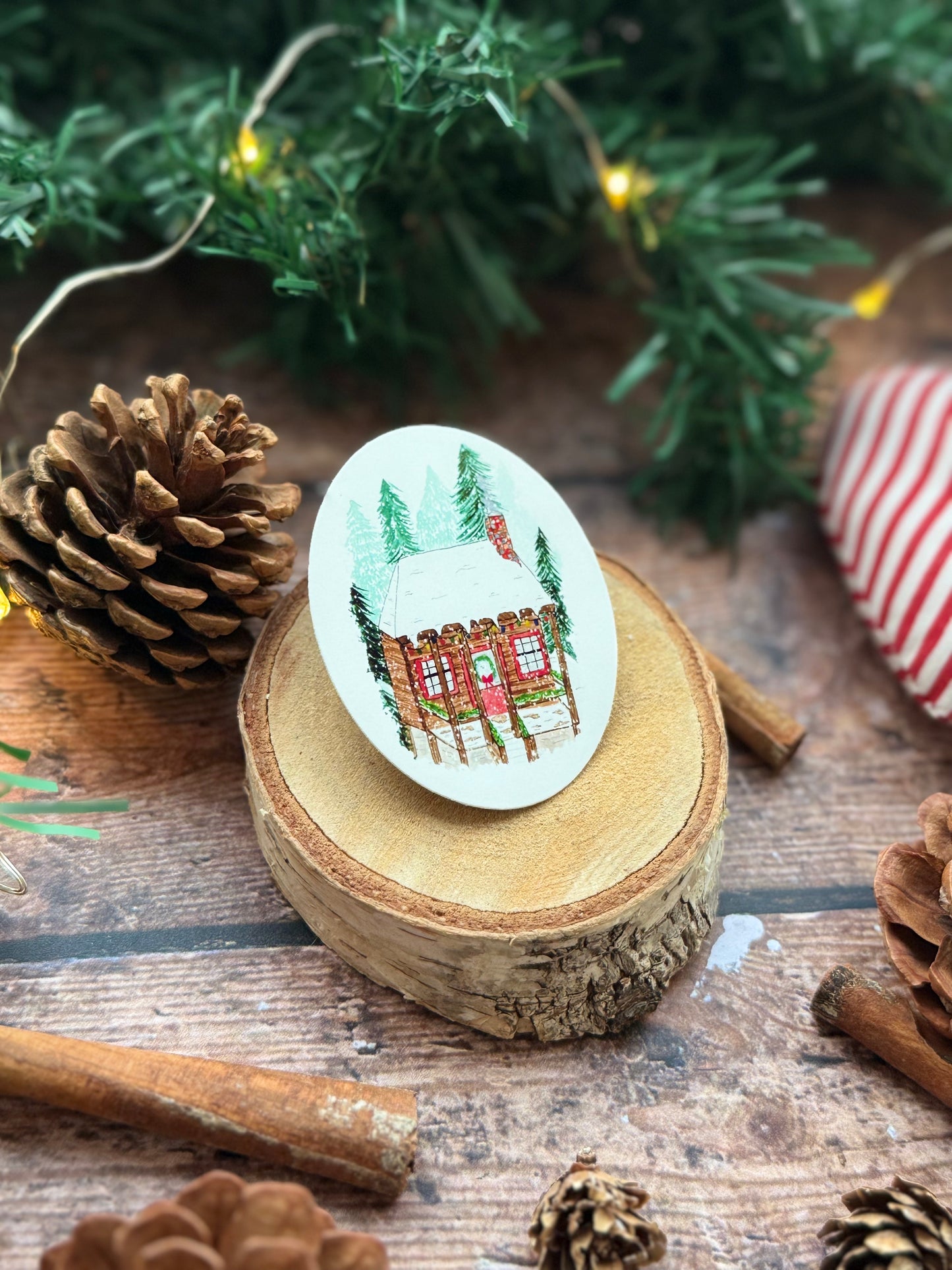 Sticker chalet de Noël