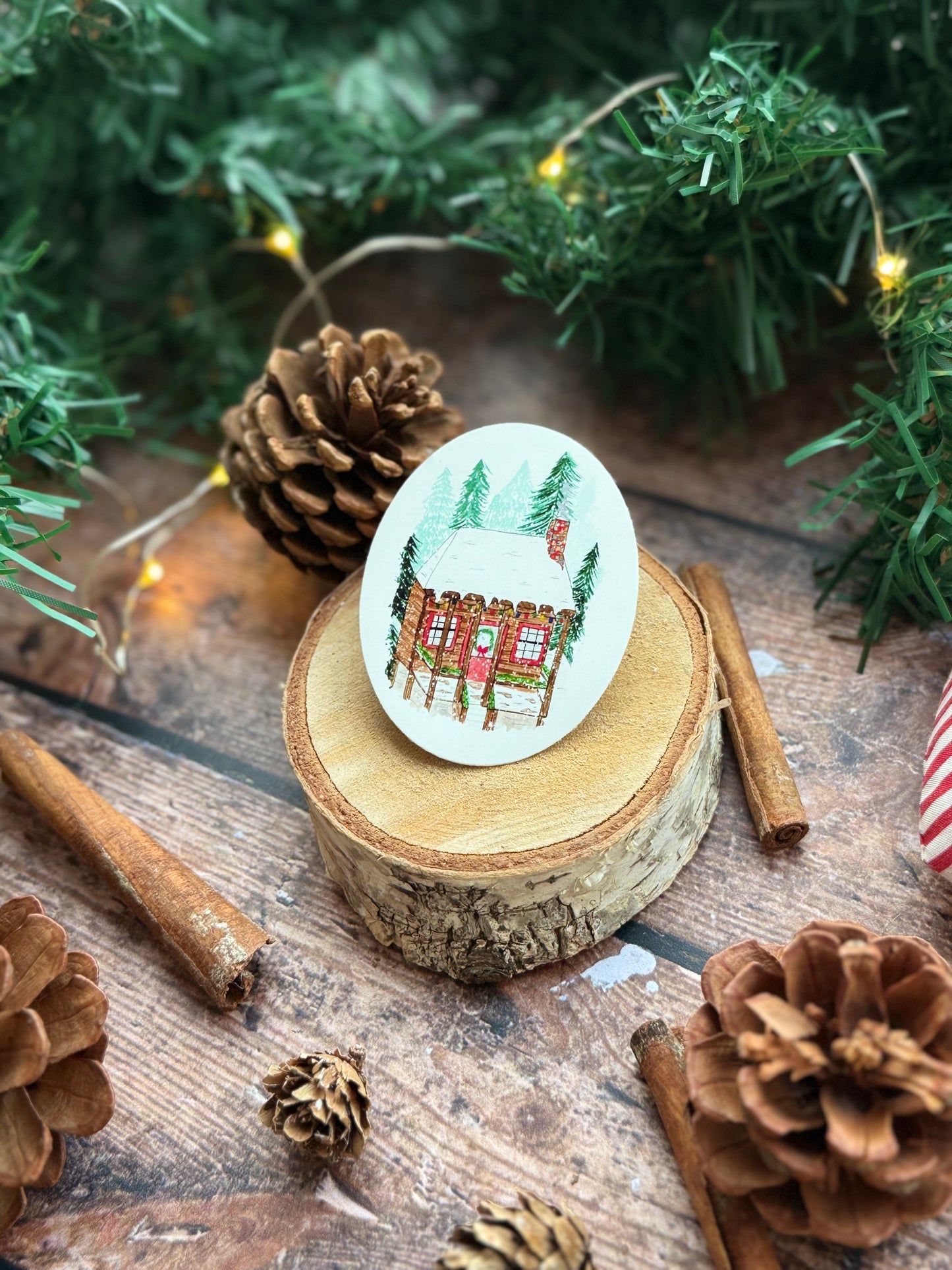 Sticker chalet de Noël