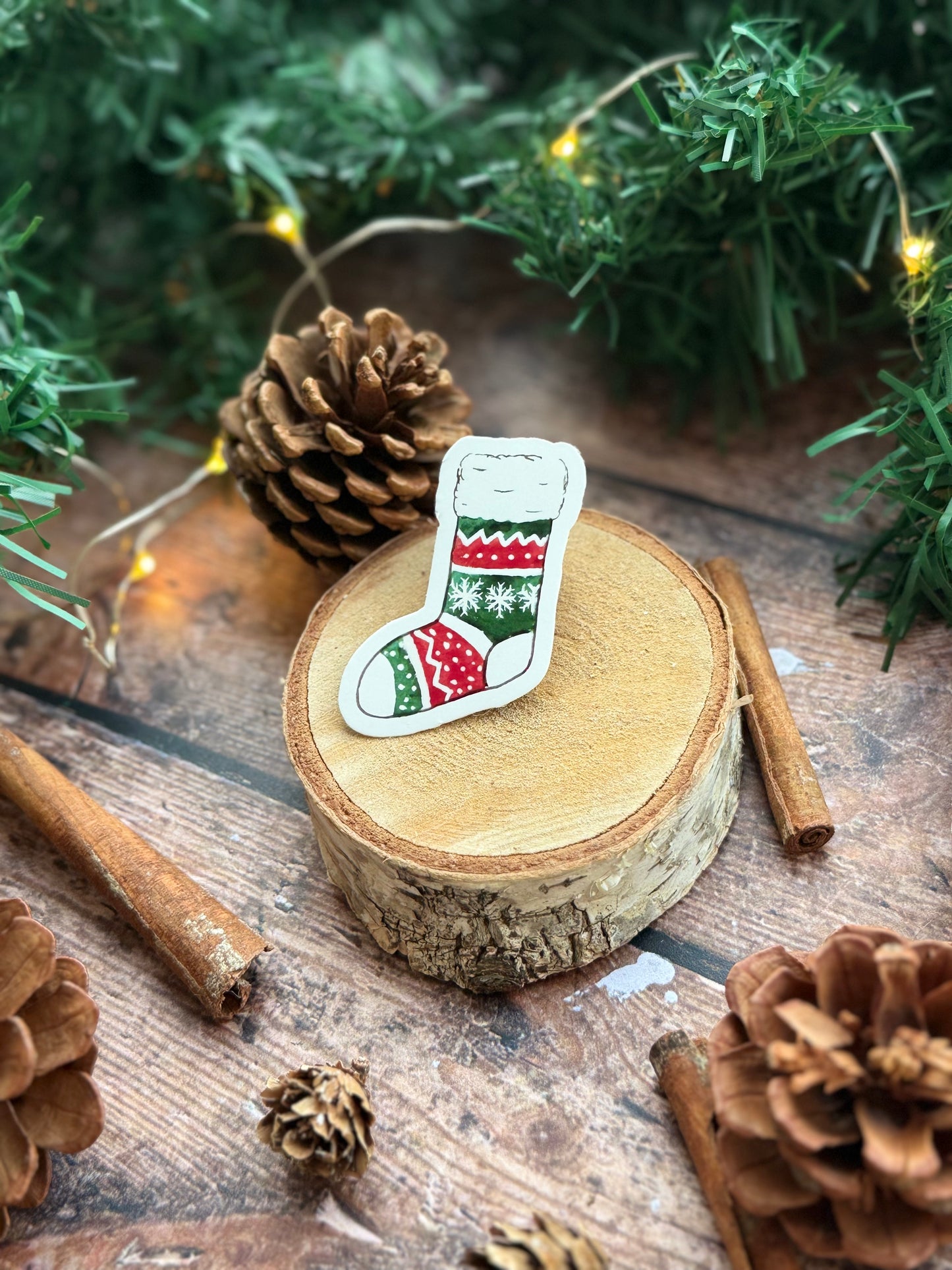 Sticker chaussette de Noël