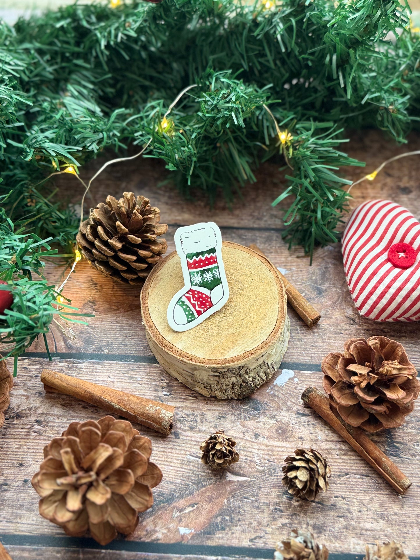 Sticker chaussette de Noël