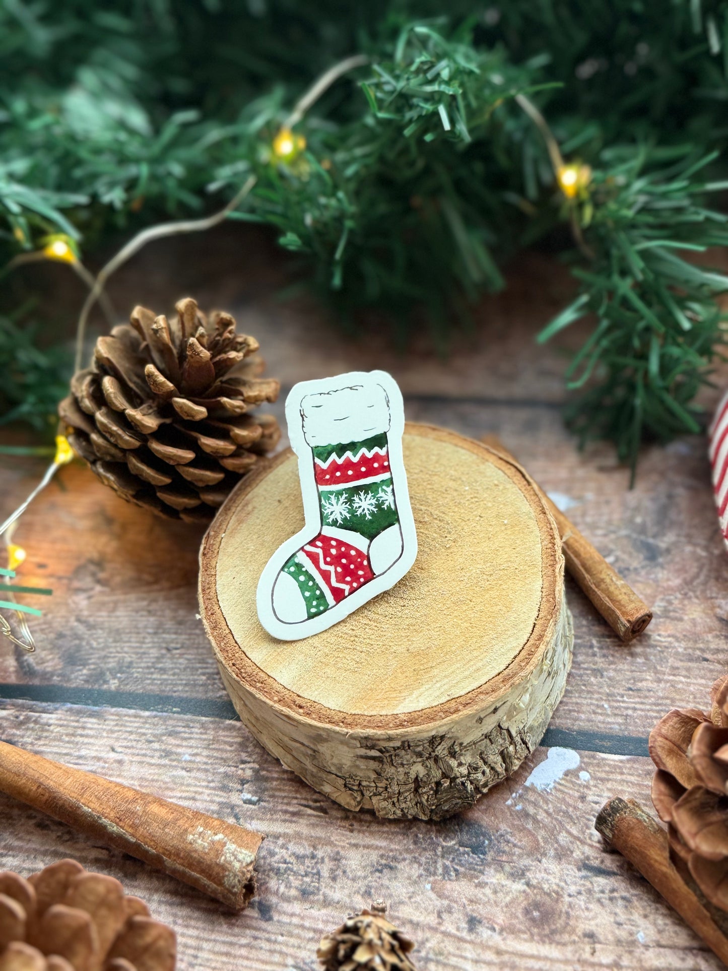 Sticker chaussette de Noël
