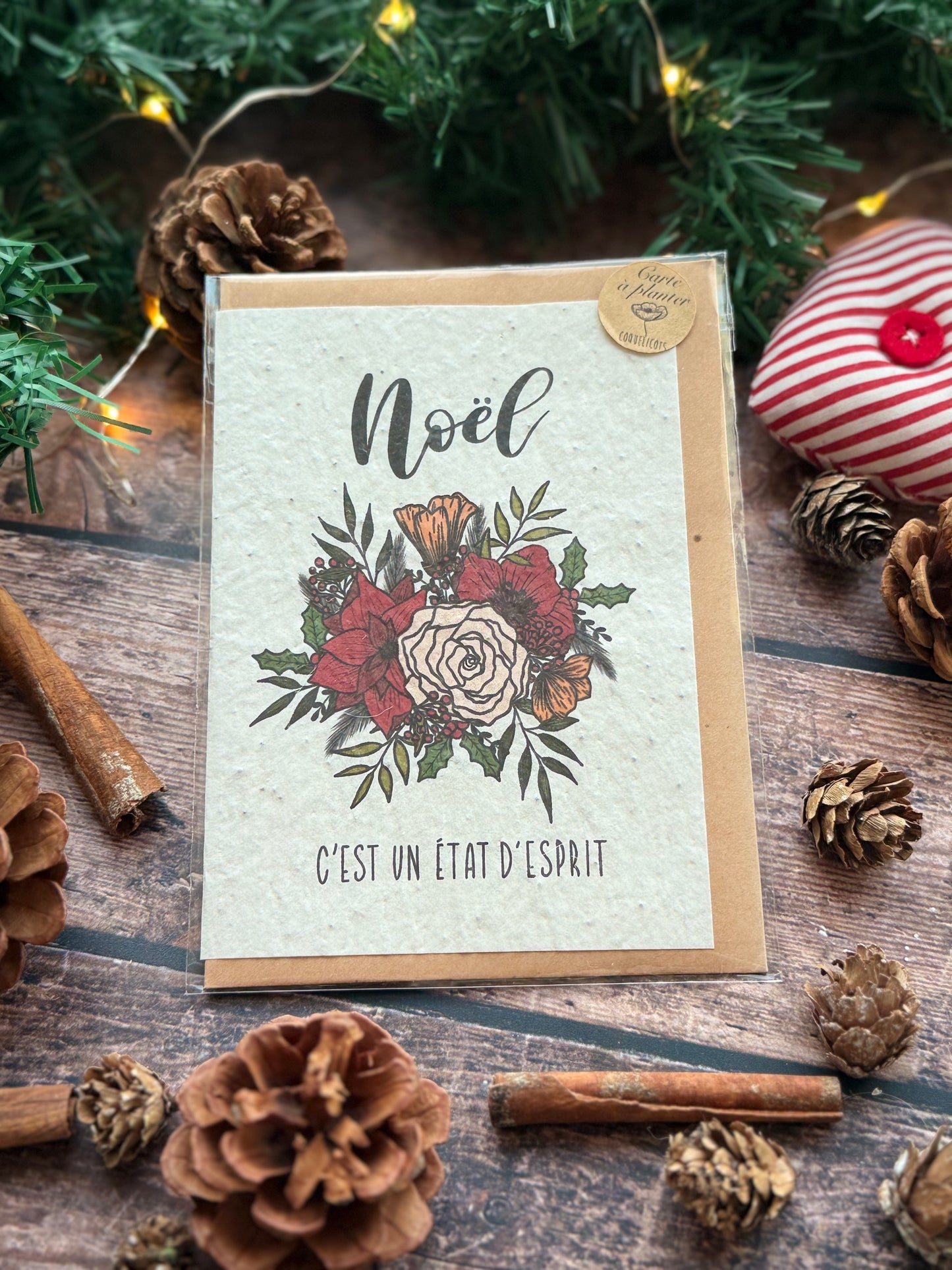 Carte à planter "Noël c'est un état d'esprit"